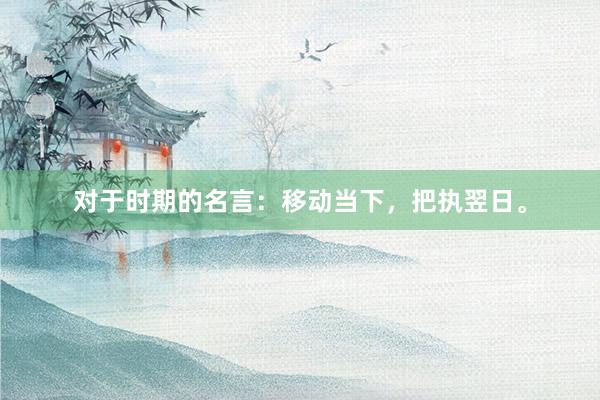 对于时期的名言：移动当下，把执翌日。