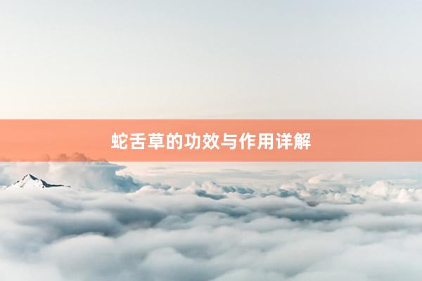 蛇舌草的功效与作用详解